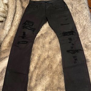 Jaded by Knight black denim and snake skin jeans